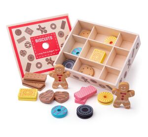 Bigjigs Toys Box with wooden biscuits